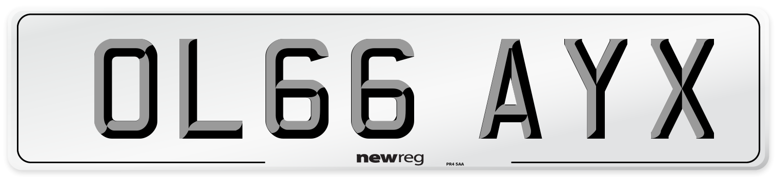 OL66 AYX Number Plate from New Reg